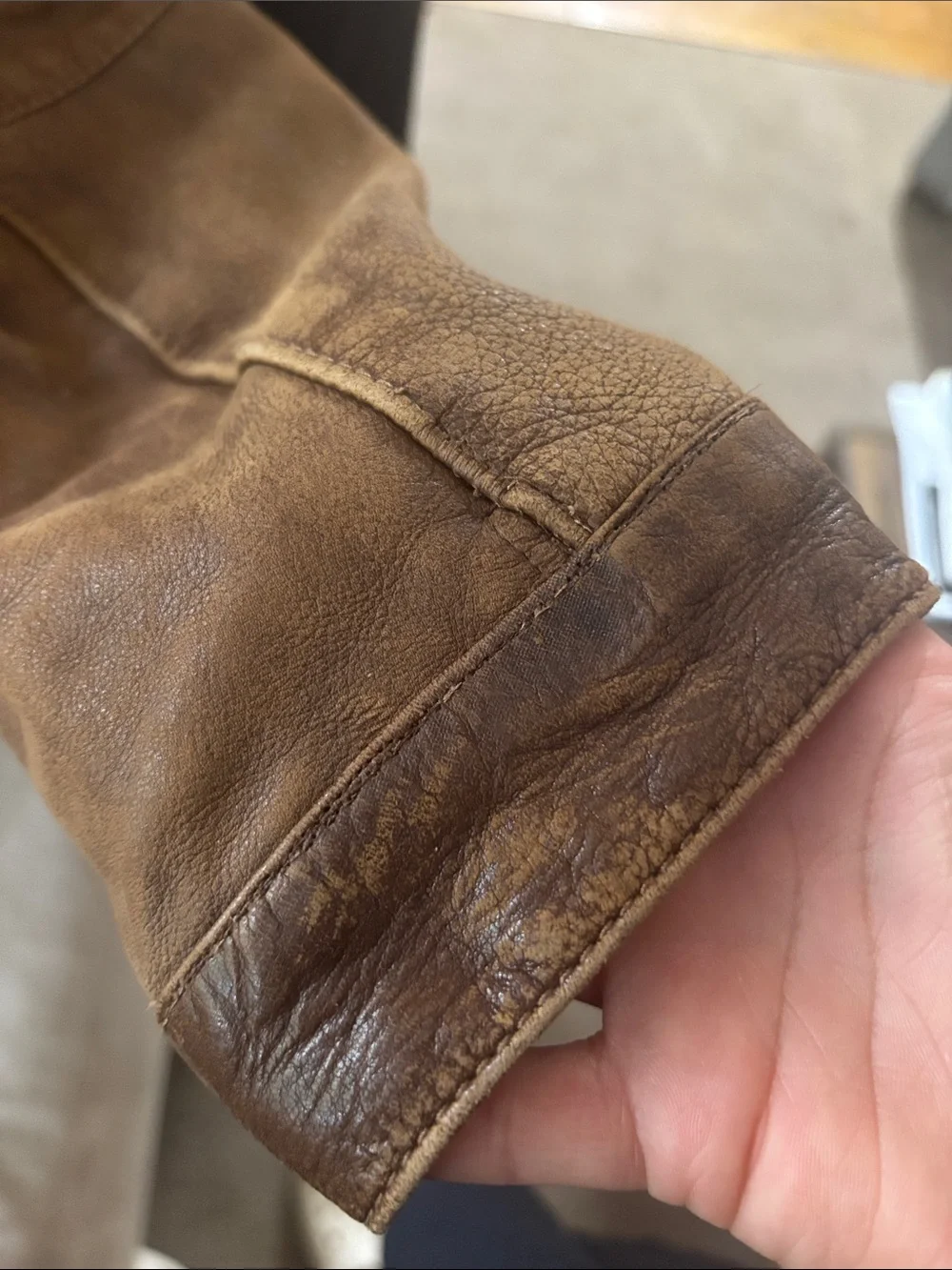 Men's Brown Leather Zip-Front Jacket